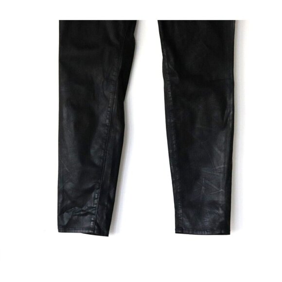 J Brand Womens Size 32 Coat Black Leggings Waxed Cotton Skinny Slim Denim Jeans - Picture 5 of 8